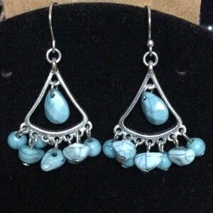 Silver and Turquoise Dangle Earrings